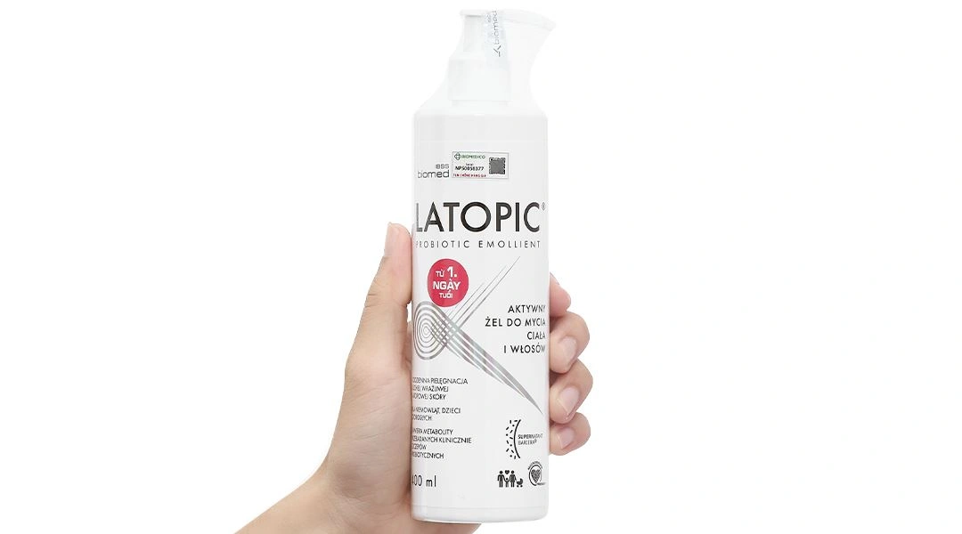 Gel tắm gội toàn thân Latopic Probiotic Emollient cho da dị ứng chai 400ml - 7